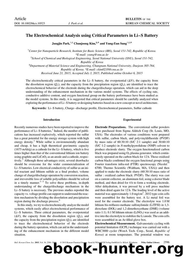 The Electrochemical Analysis using Critical Parameters in Li-S Battery by Unknown
