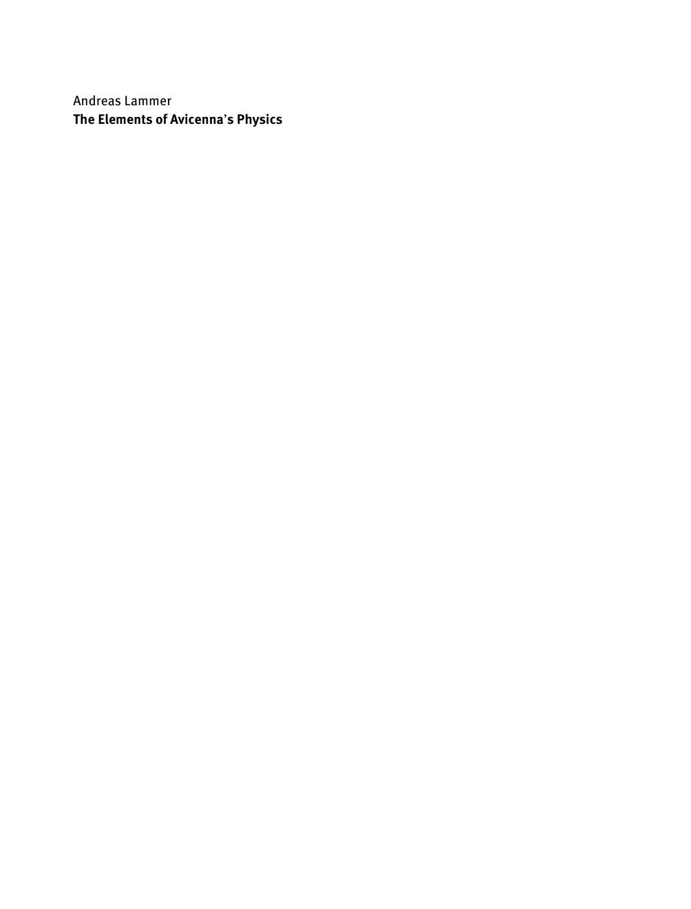 The Elements of Avicenna's Physics by Unknow