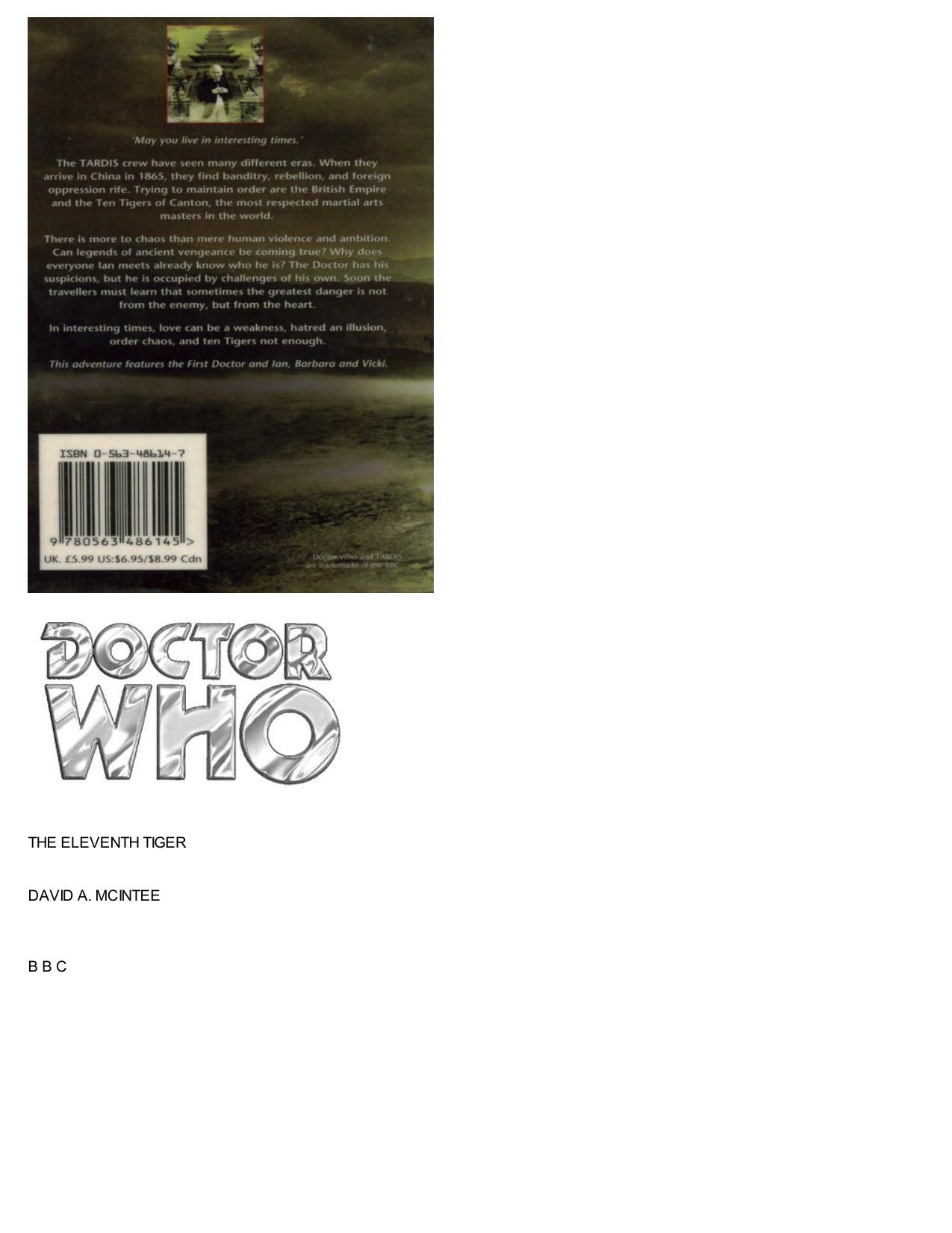 The Eleventh Tiger by David A. McIntee