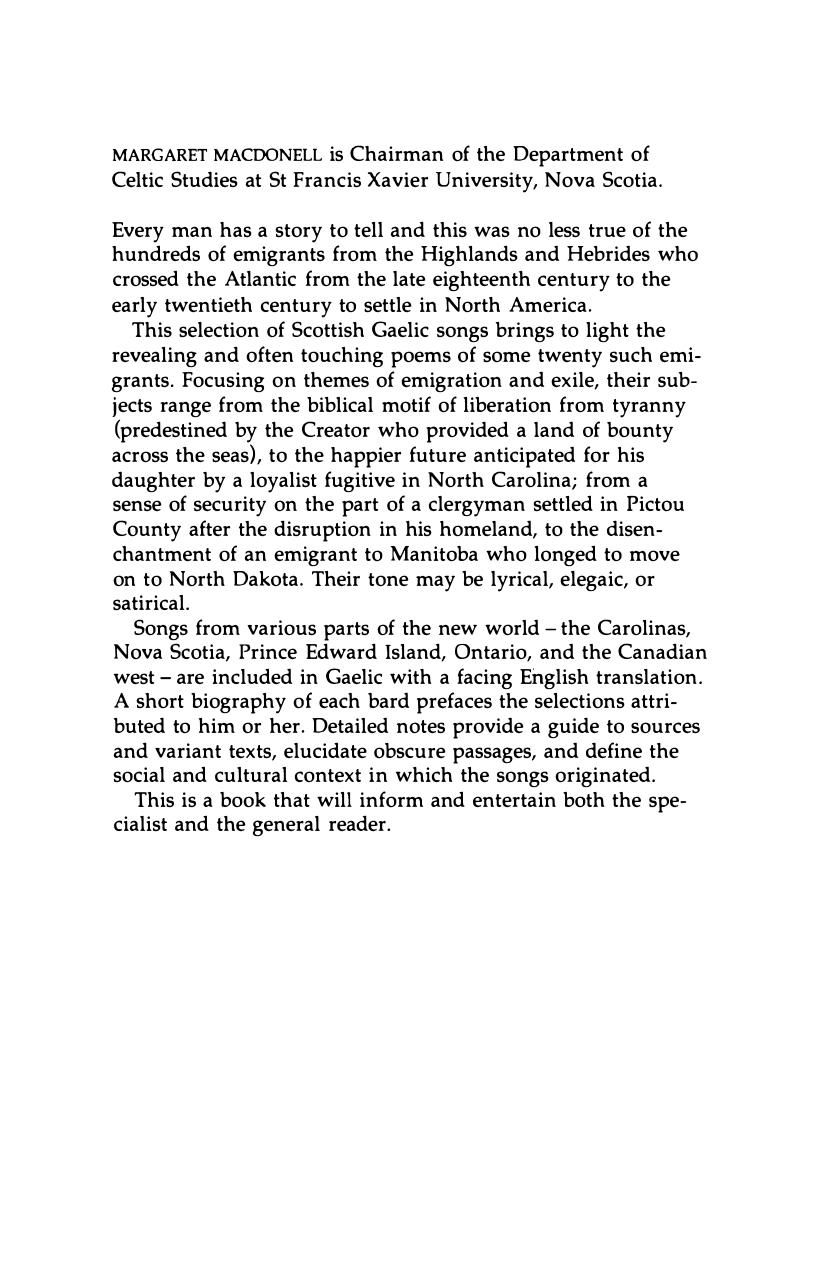 The Emigrant Experience: Songs of Highland Emigrants in North America (Heritage) by Margaret MacDonell