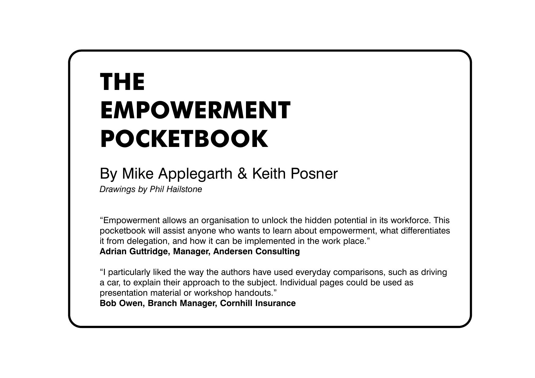 The Empowerment Pocketbook (Management Pocket Book Series) by Keith Posner Mike Applegarth Keith Posner Mike Applegarth