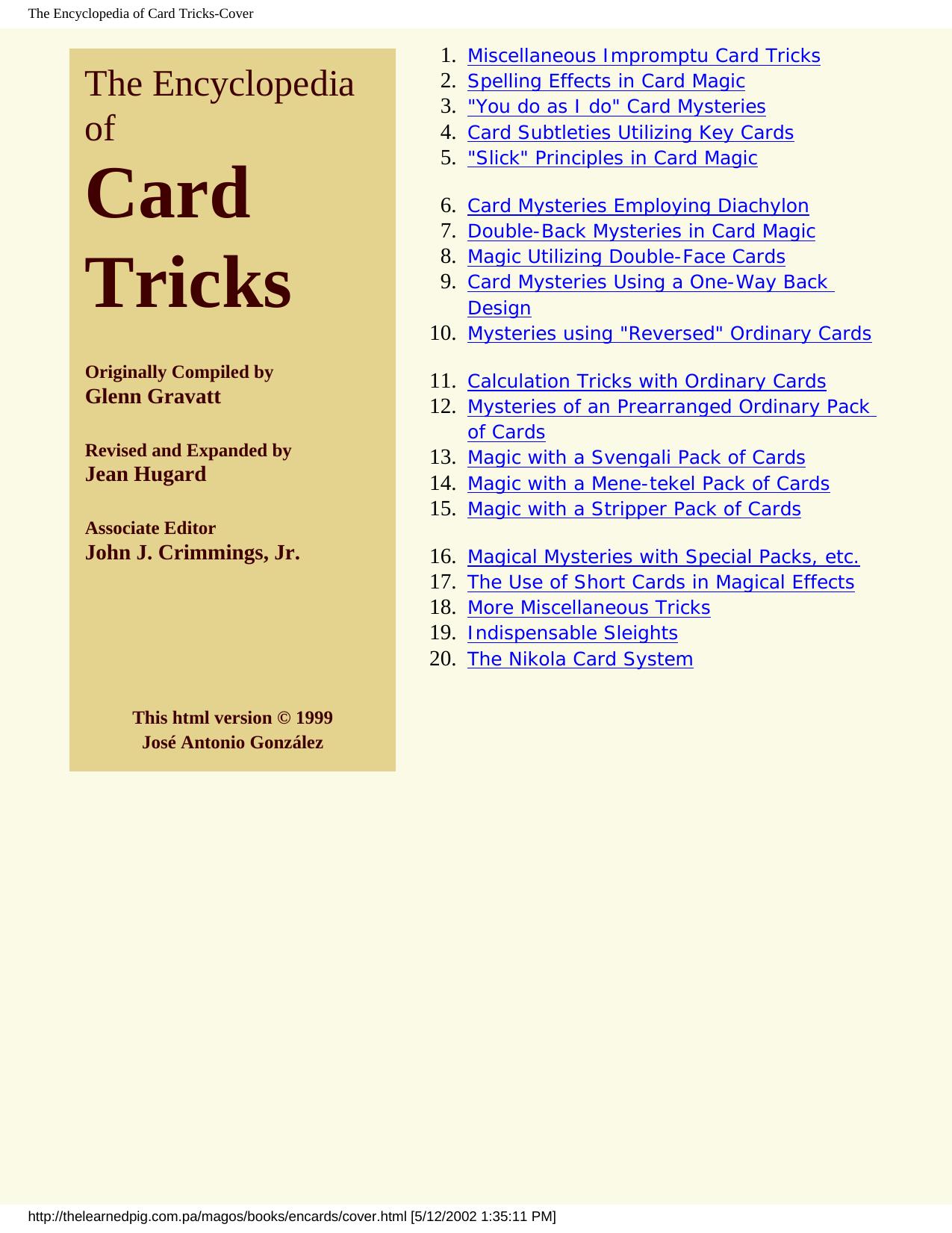 The Encyclopedia of Card Tricks-Cover by Unknown
