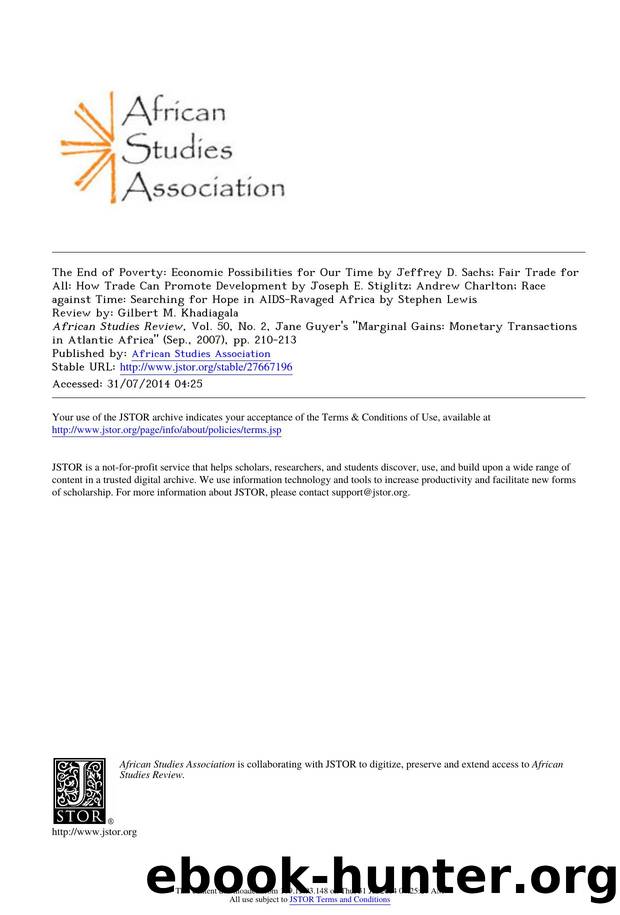 The End of Poverty: Economic Possibilities for Our Time by Jeffrey D. Sachs; Fair Trade for All: How Trade Can Promote Development by Joseph E. Stiglitz; Andrew Charlton; Race agai by unknow