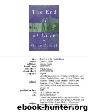 The End of the Novel of Love by Vivian Gornick