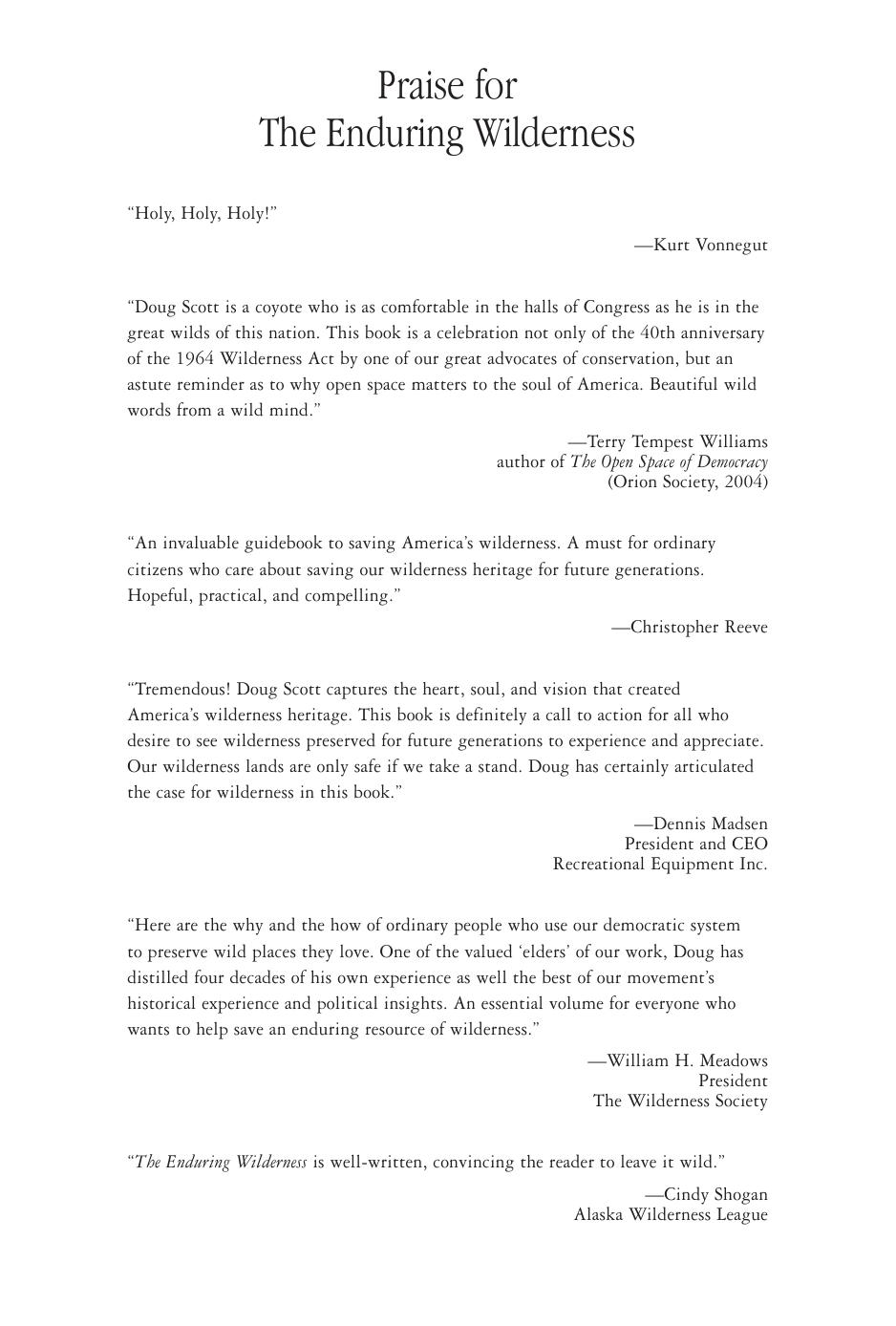 The Enduring Wilderness : Protecting Our Natural Heritage through the Wilderness Act by Doug Scott