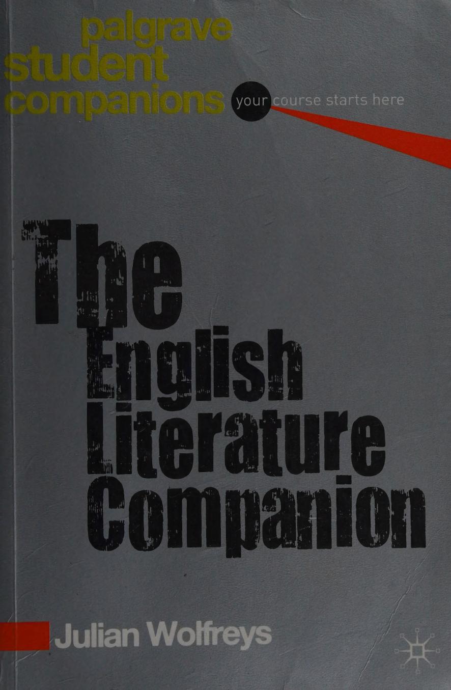 The English Literature Companion (Palgrave Student Companions) by Julian Wolfreys