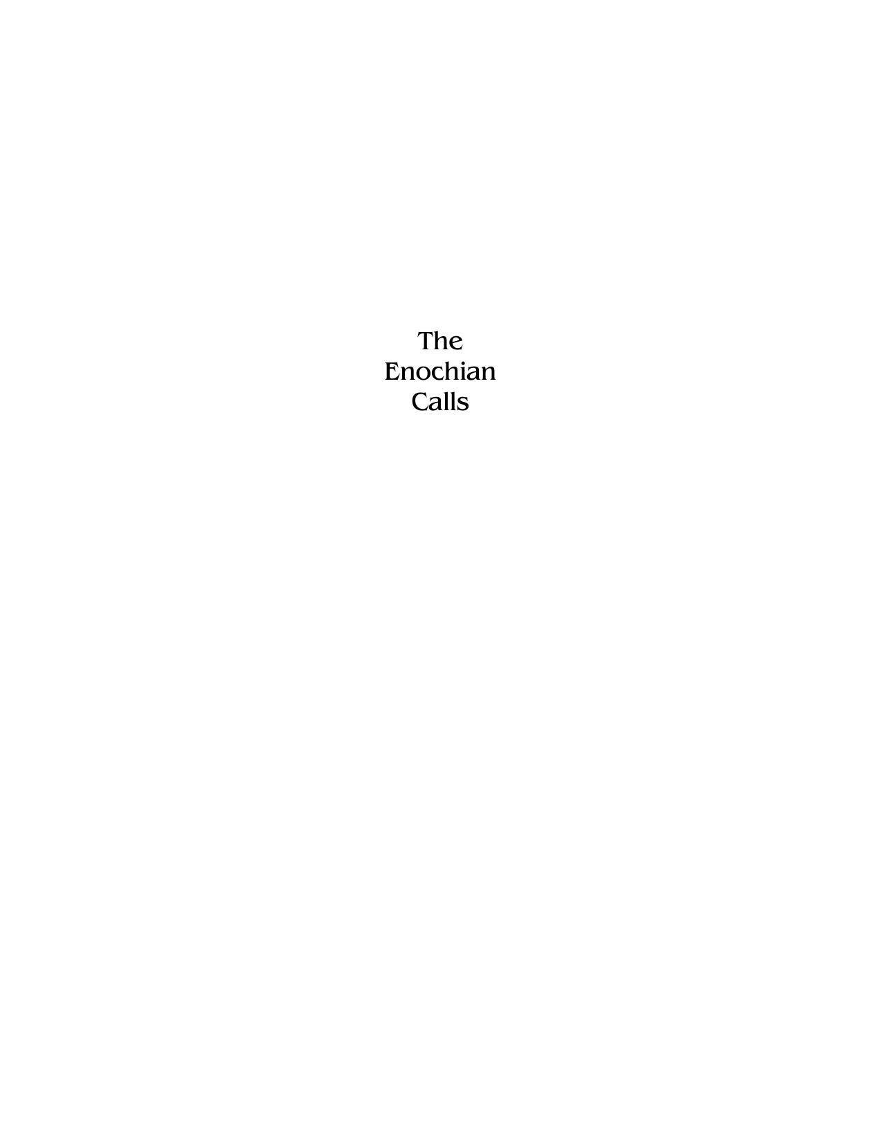 The Enochian Calls by Benjamin Rowe