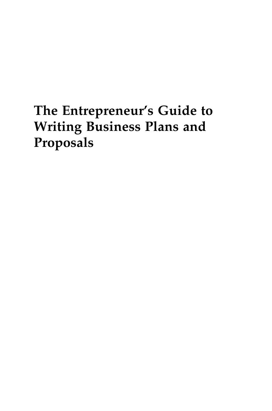 The Entrepreneur's Guide to Writing Business Plans and Proposals by K. Dennis Chambers