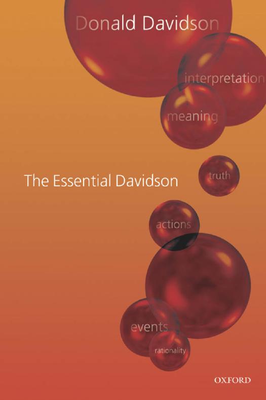 The Essential Davidson by Donald Davidson Ernie Lepore Kirk Ludwig