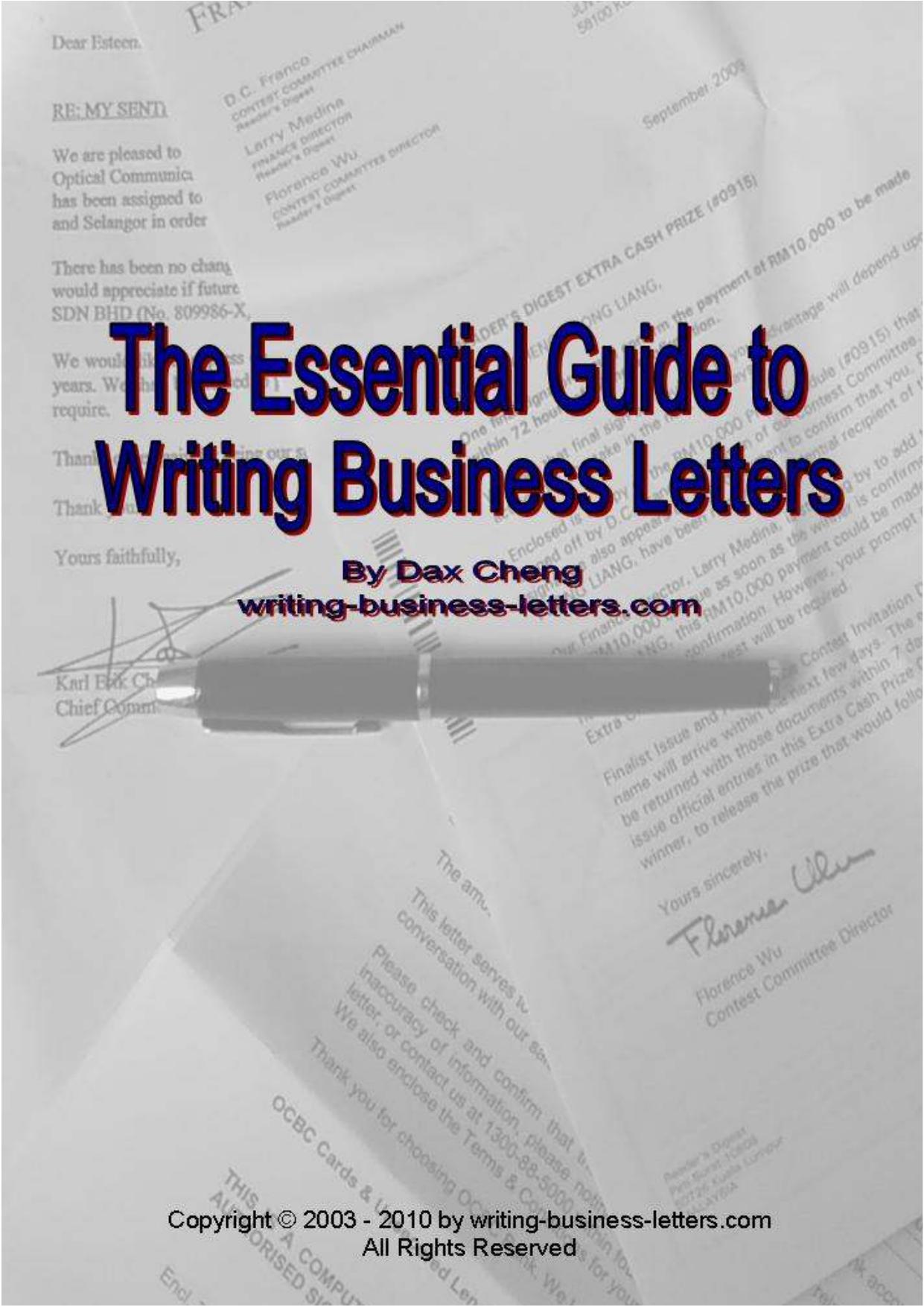 The Essential Guide to Writing Business Letters by Cheng Dax