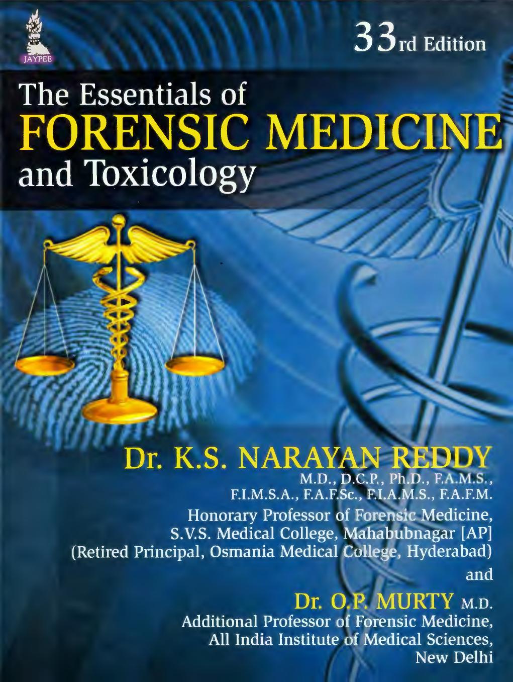 The Essentials Of Forensic Medicine And Toxicology, 33 edition by Unknow