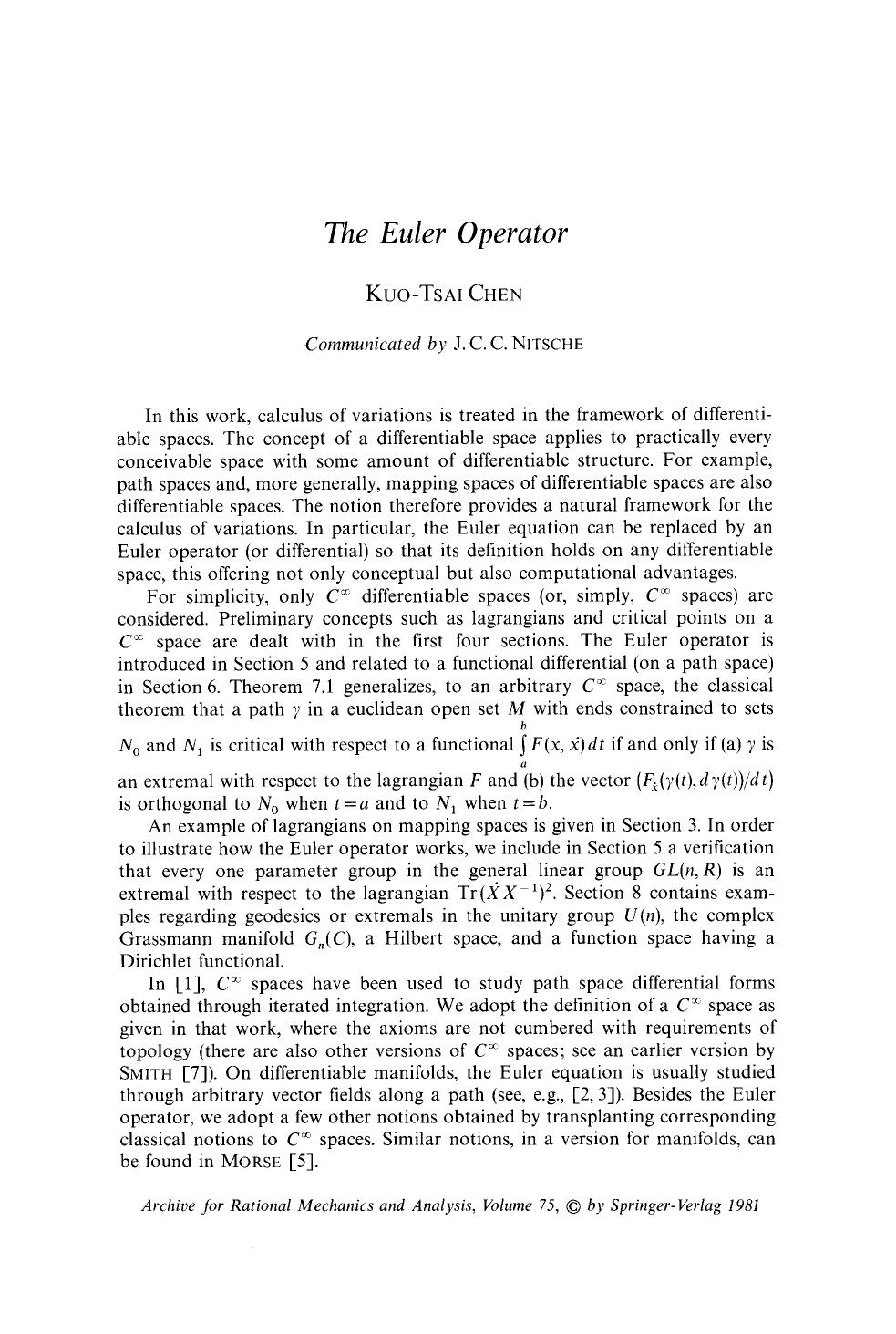 The Euler operator by Unknown