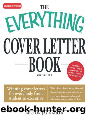 The Everything Cover Letter Book by Burton Jay Nadler