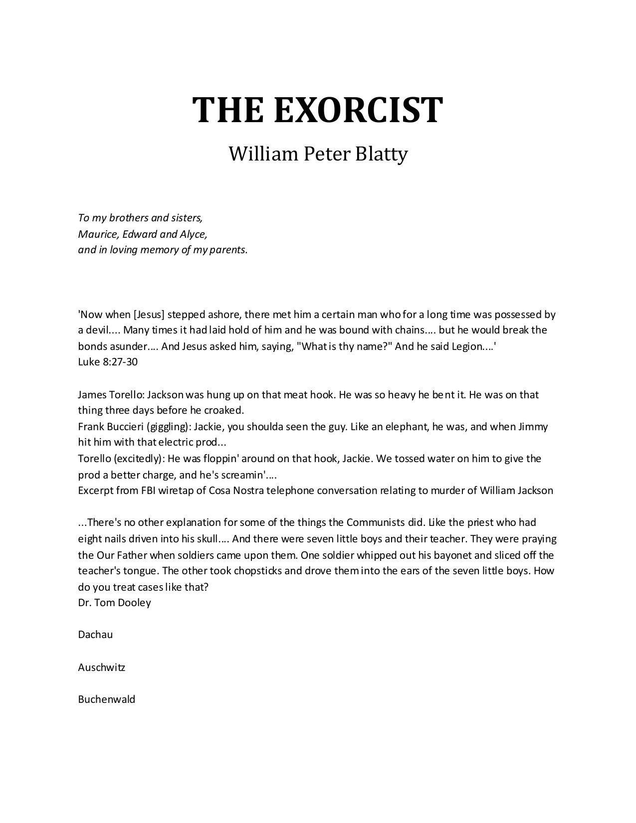 The Exorcist by William Peter Blatty