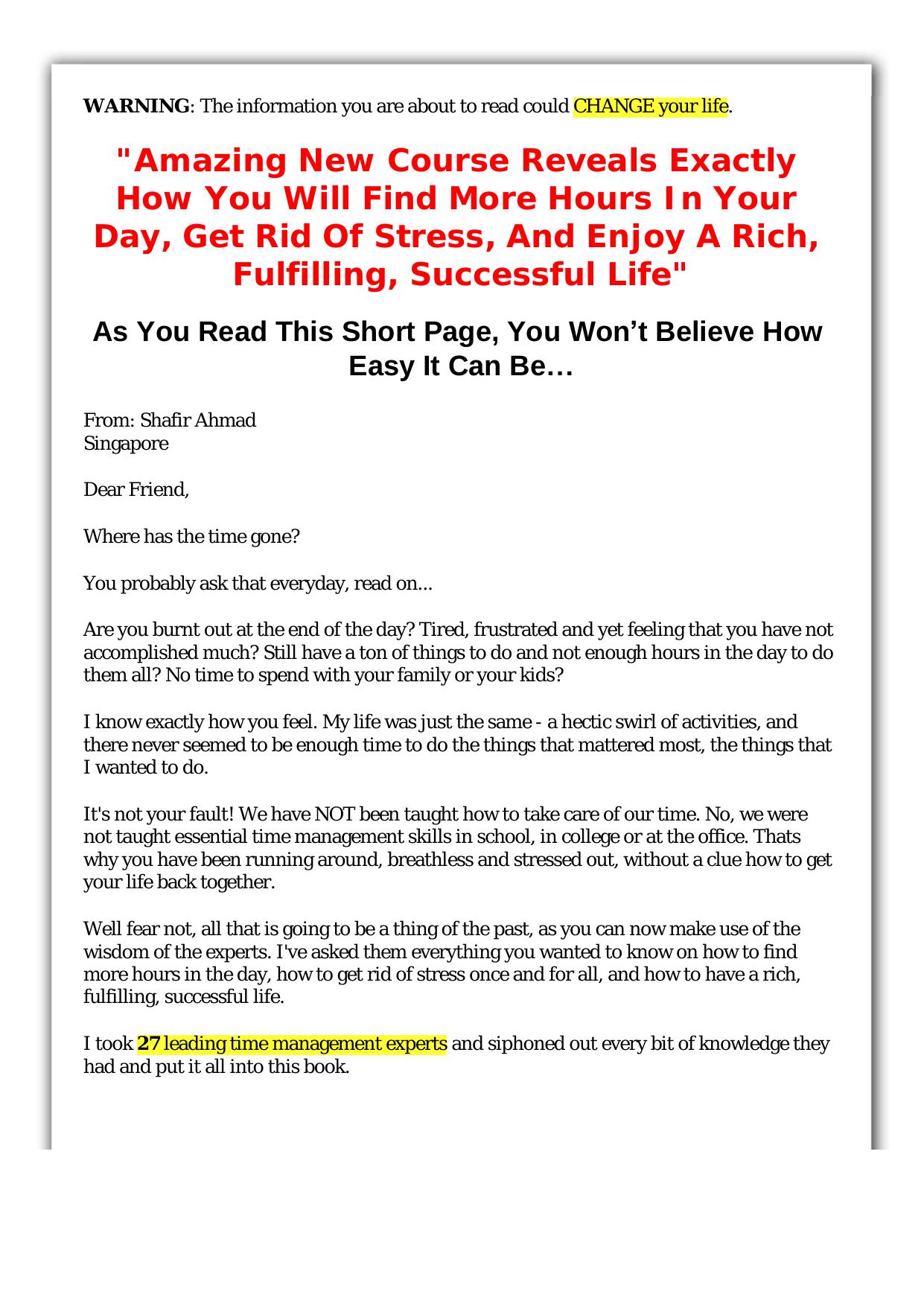 The Experts Guide To Managing Your Time. by Best of Kuszter's Collection