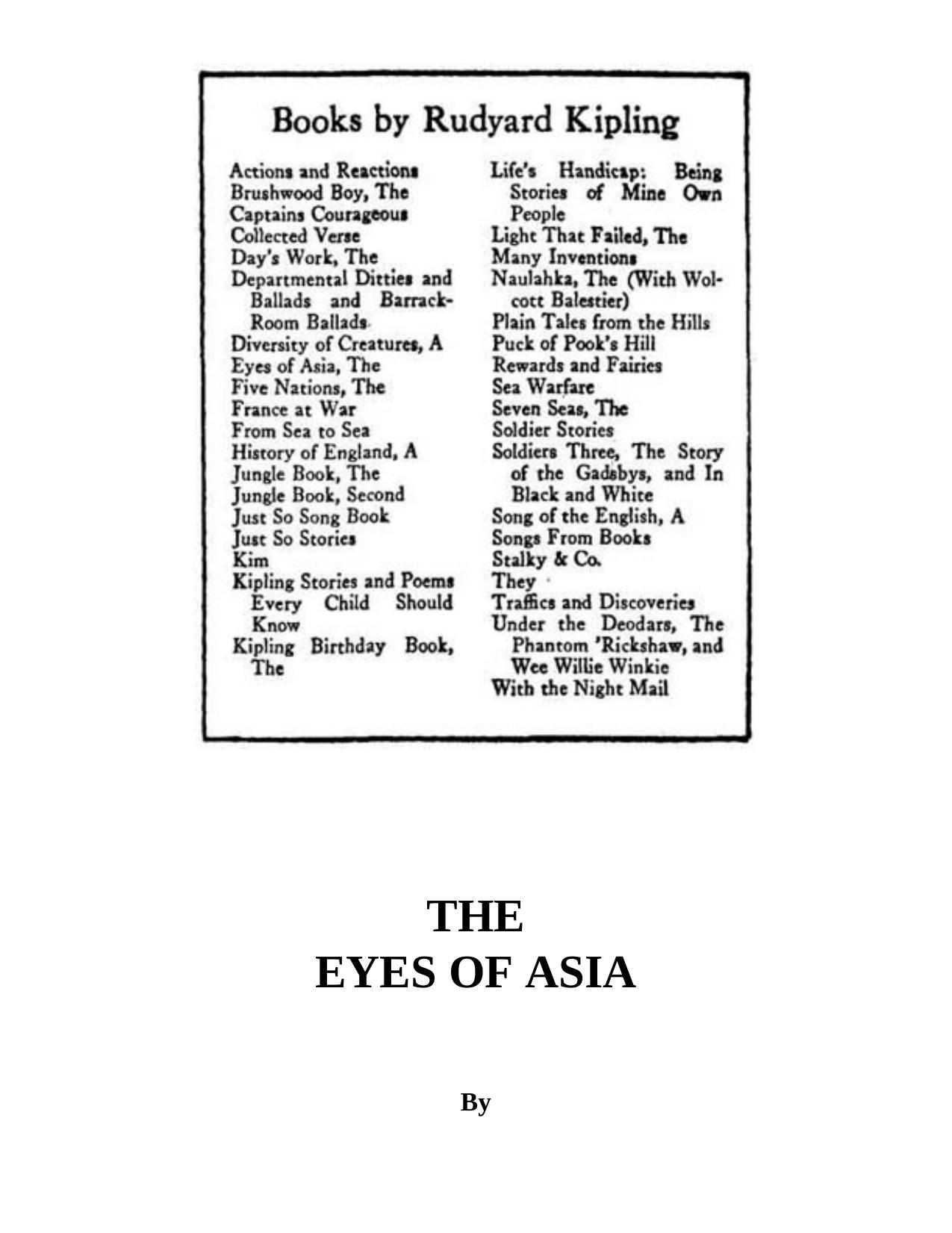 The Eyes of Asia by Rudyard Kipling