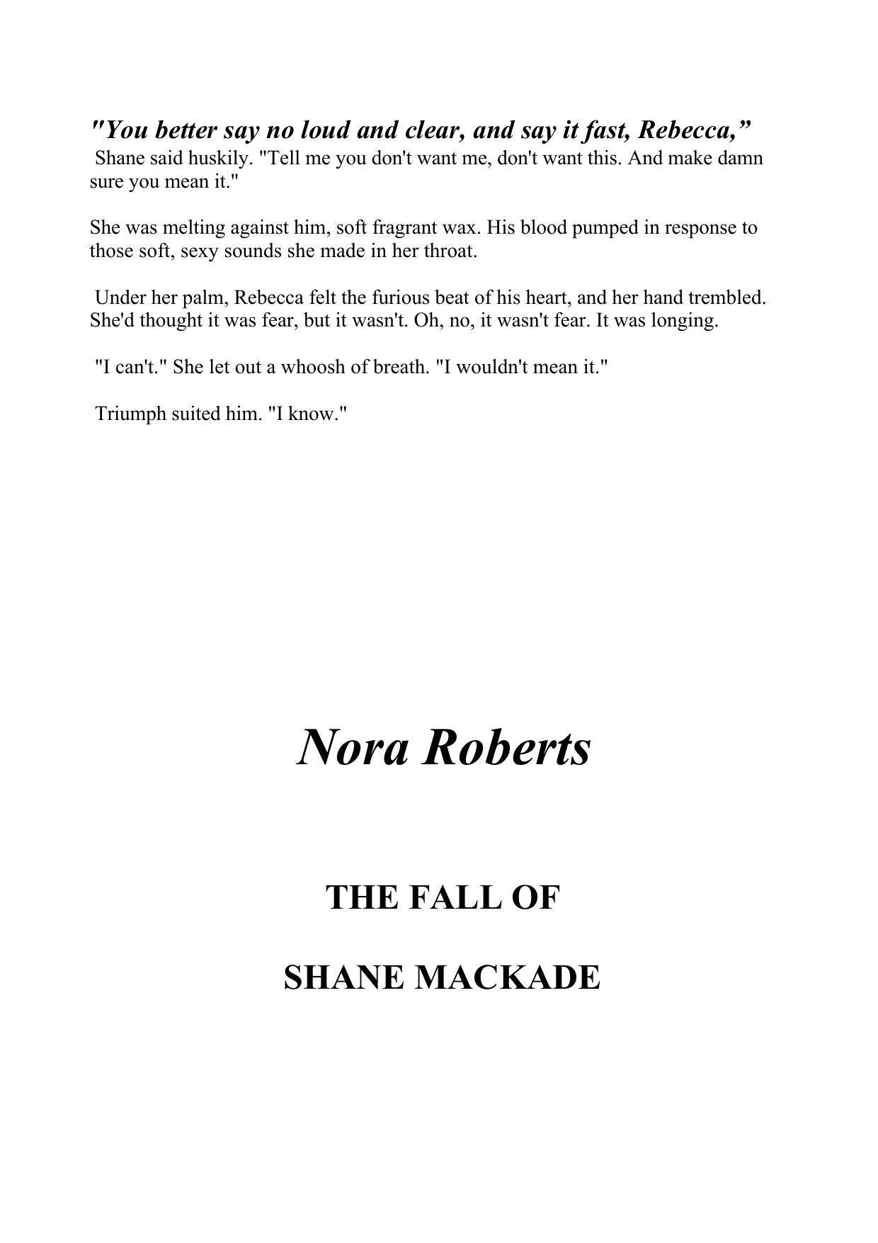 The Fall Of Shane MacCade-MacKade Brothers 4-Nora Roberts(1996) by Unknown