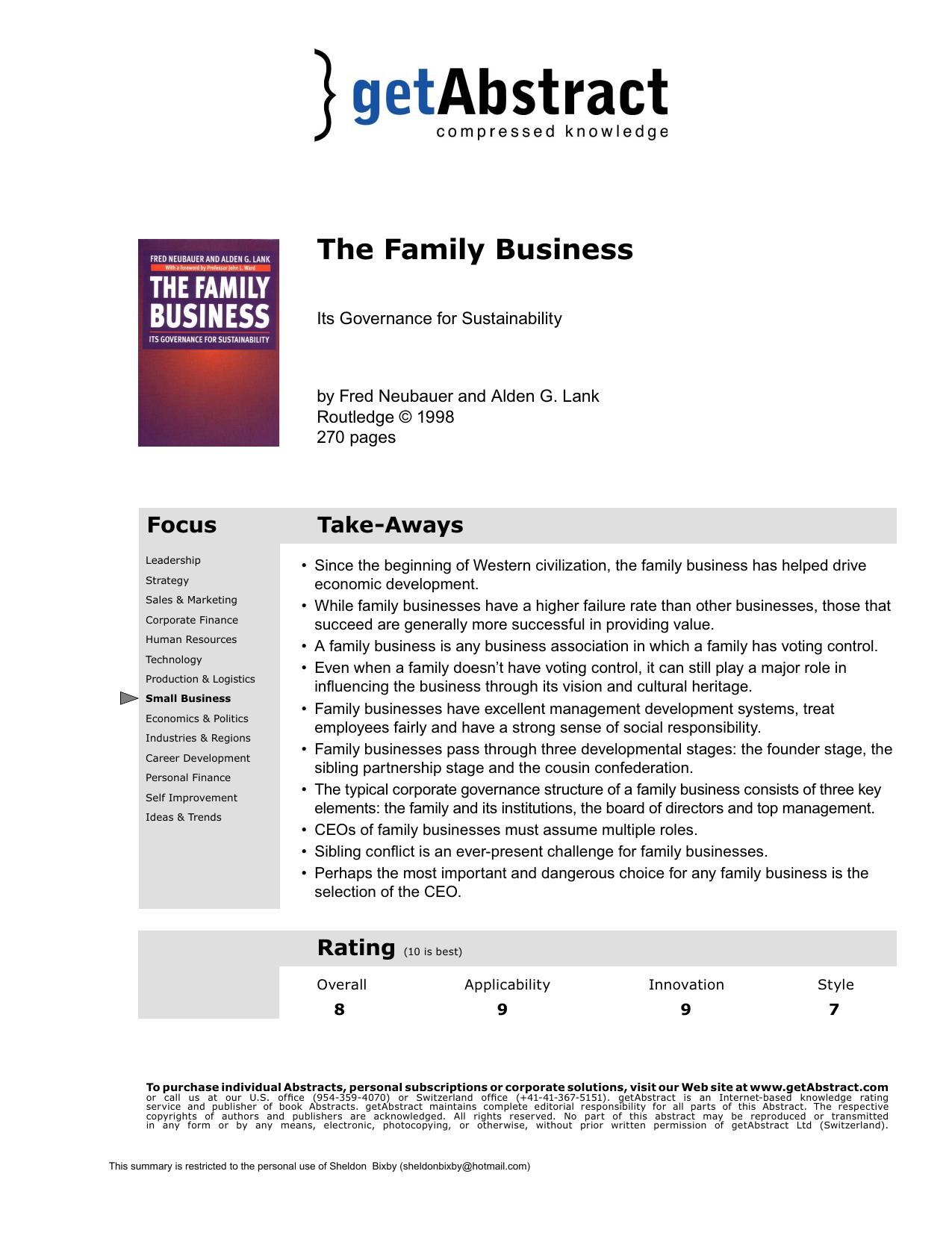 The Family Business by getAbstract