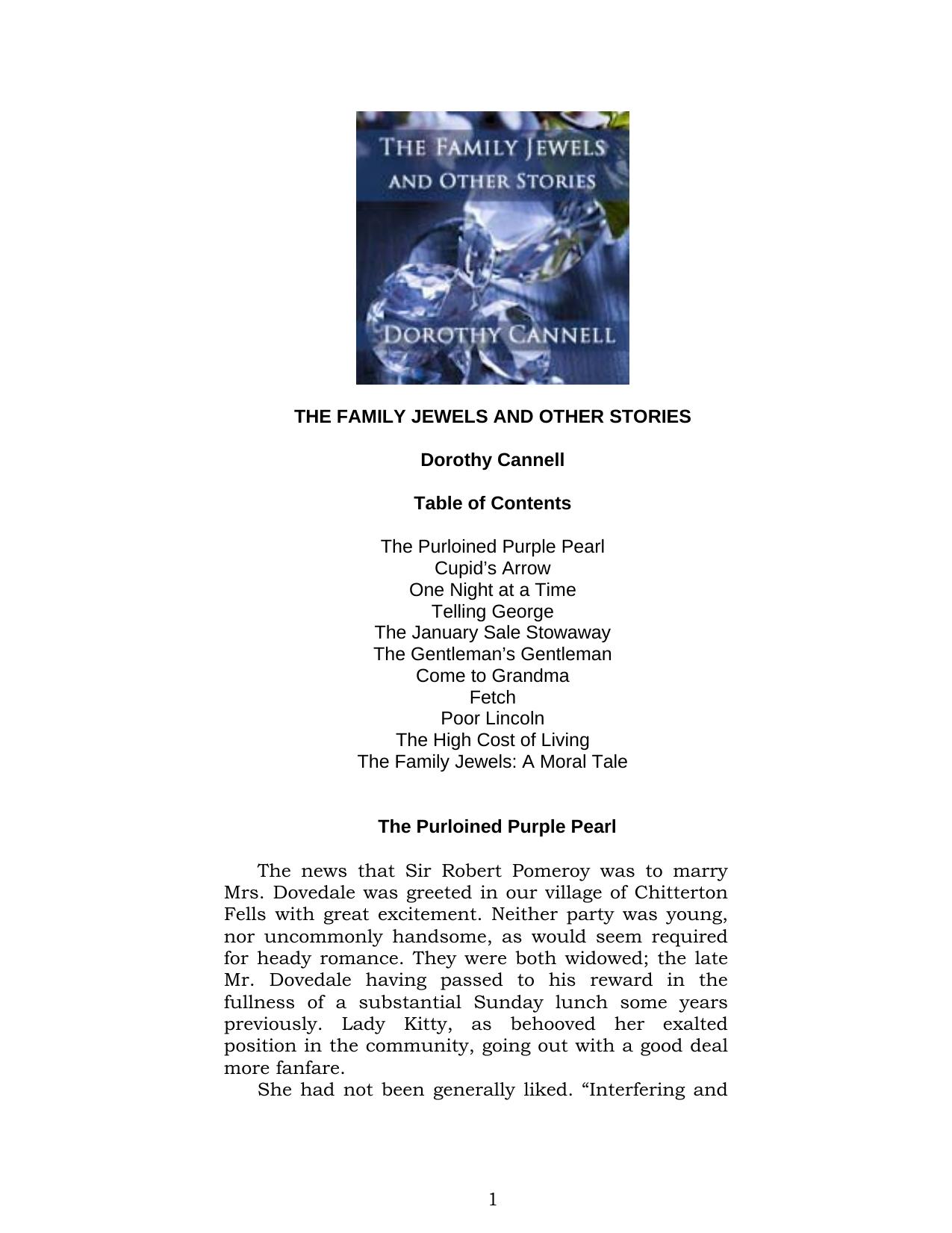 The Family Jewels and Other Stories by Dorothy Cannell
