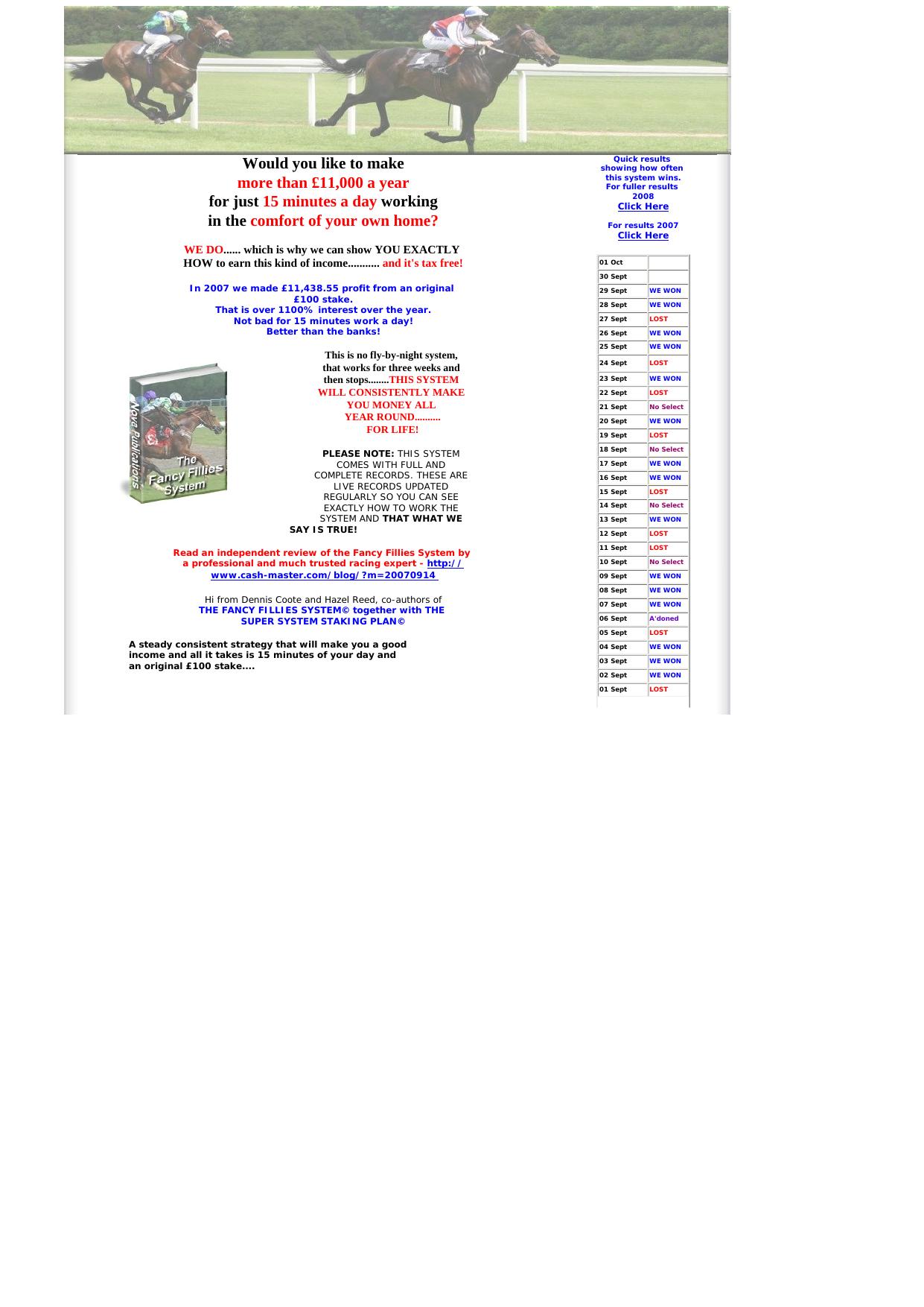 The Fancy Fillies System. by Best of Kuszter's Collection