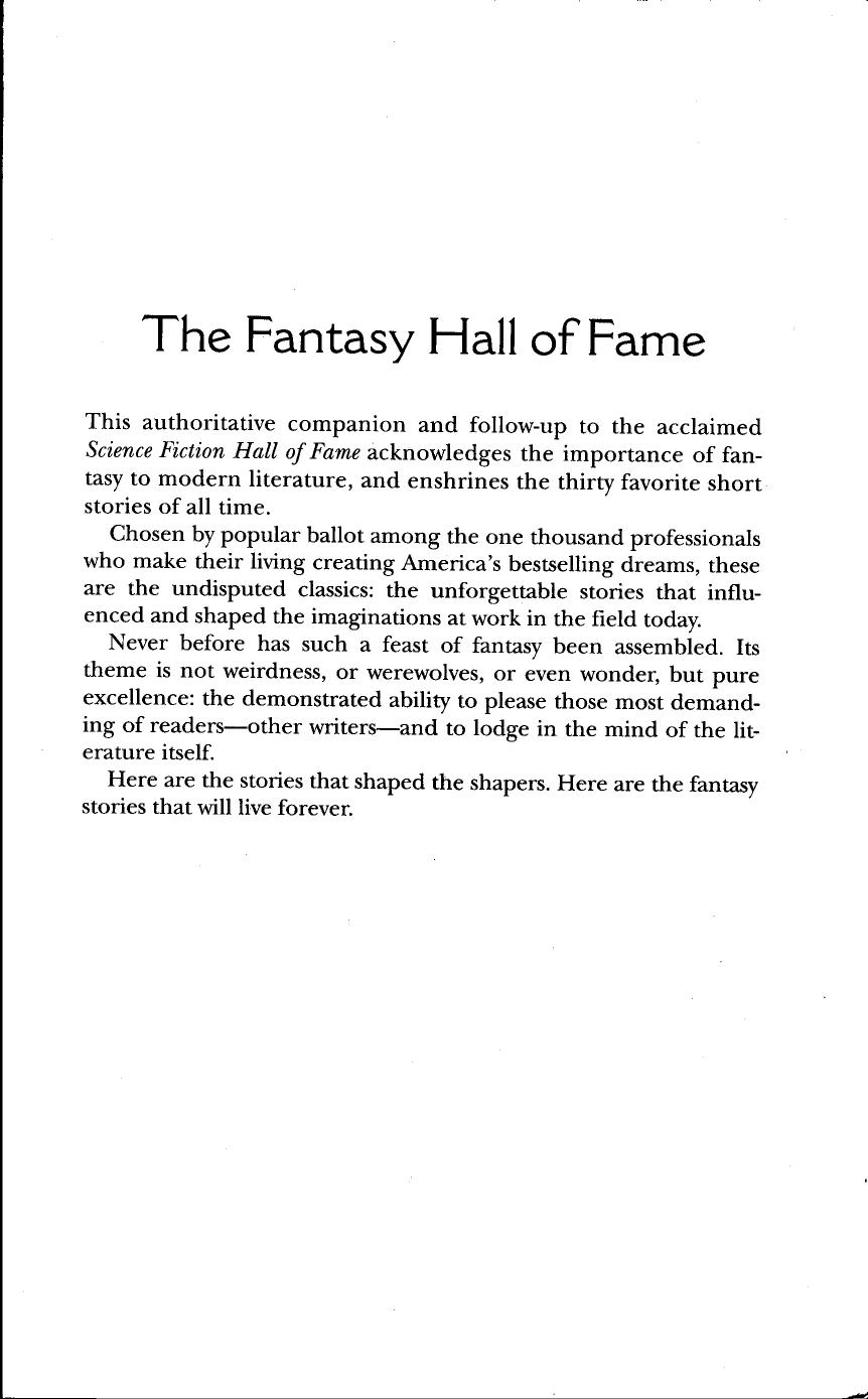 The Fantasy Hall of Fame by Robert Silverberg