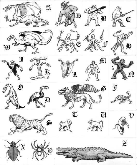 The Fantasy Trip Counters Monsters 1 by Unknown