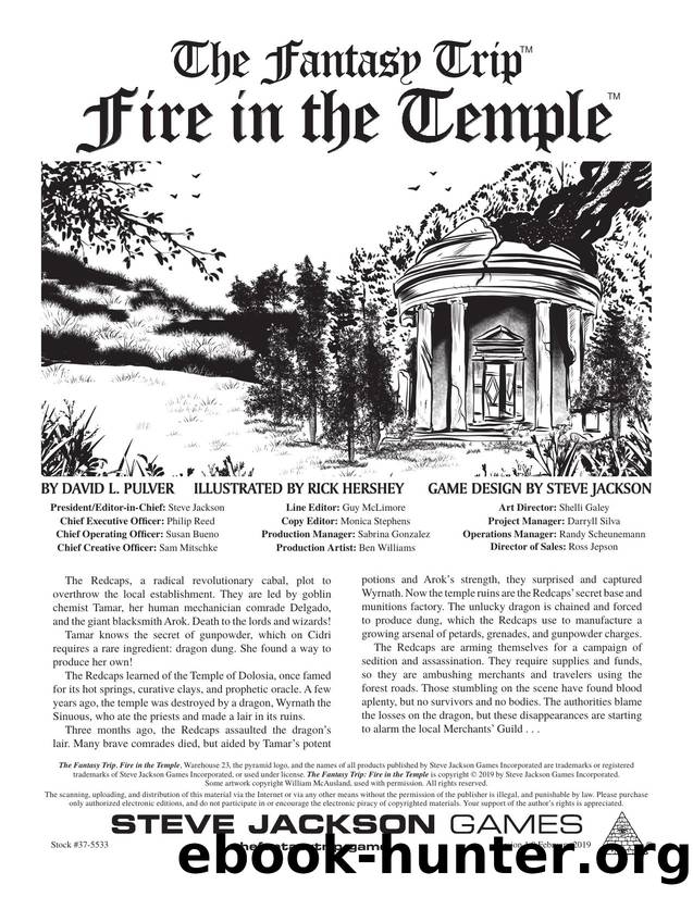 The Fantasy Trip SJG Fire In The Temple by Unknown