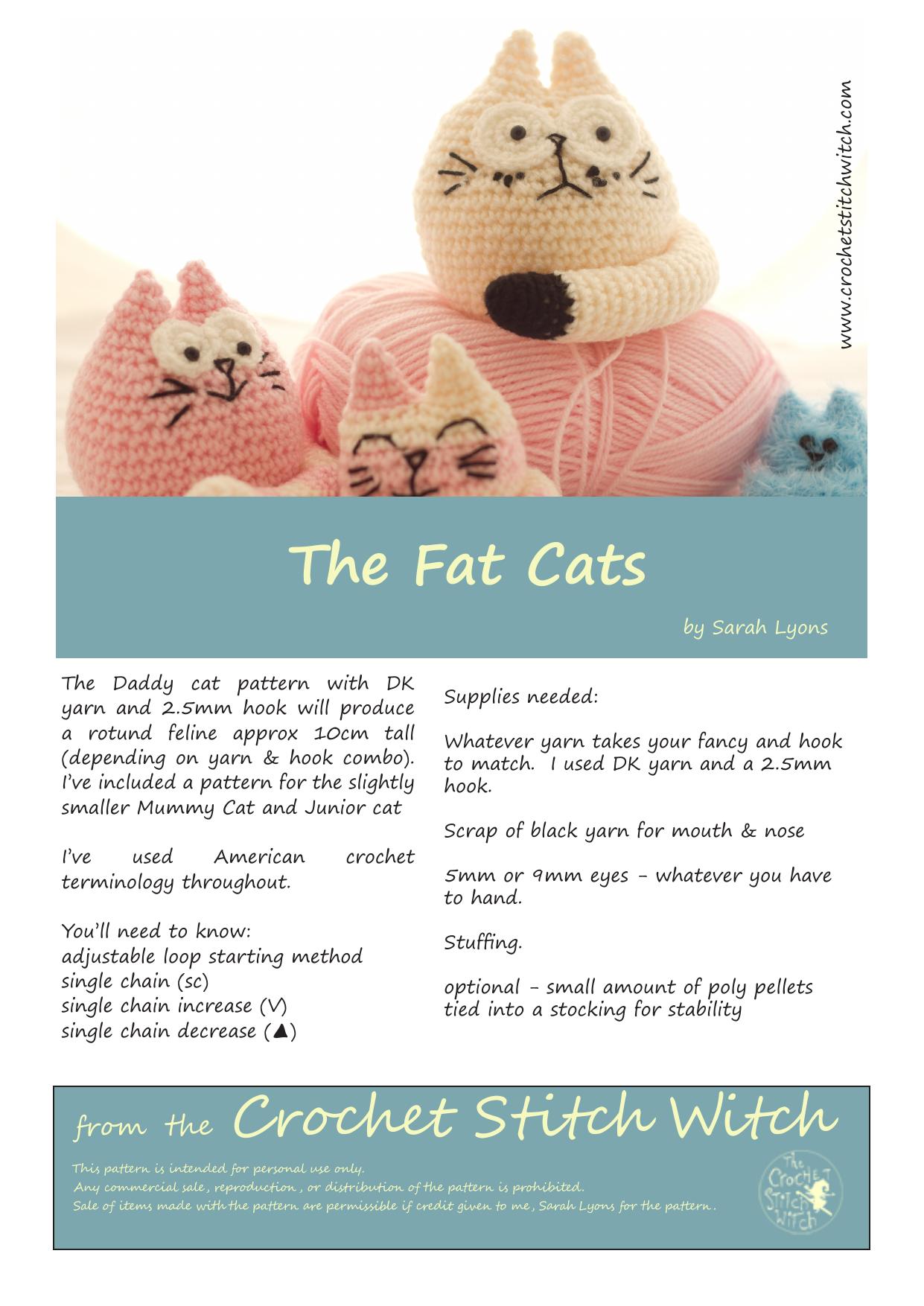 The Fat Cats by Crochet Stitch Witch