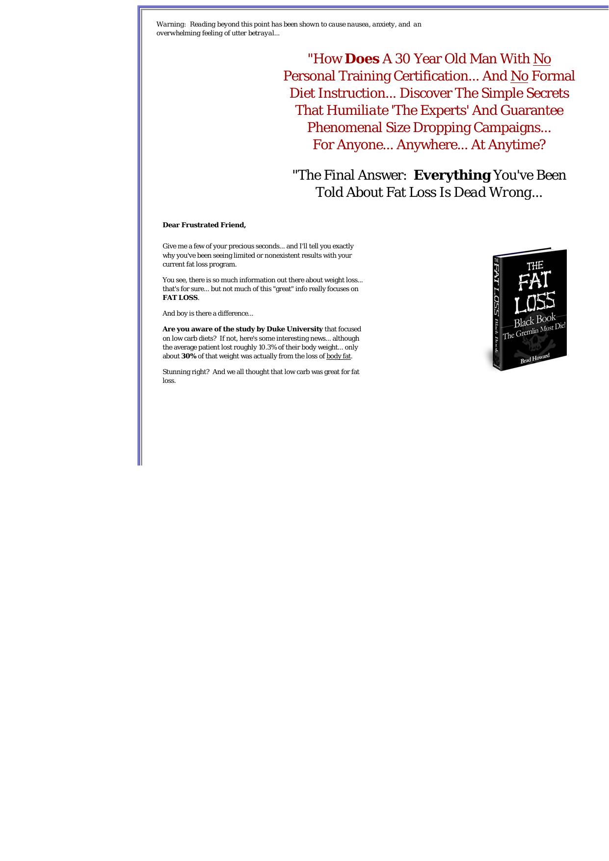 The Fat Loss Black Book. by Best of Kuszter's Collection