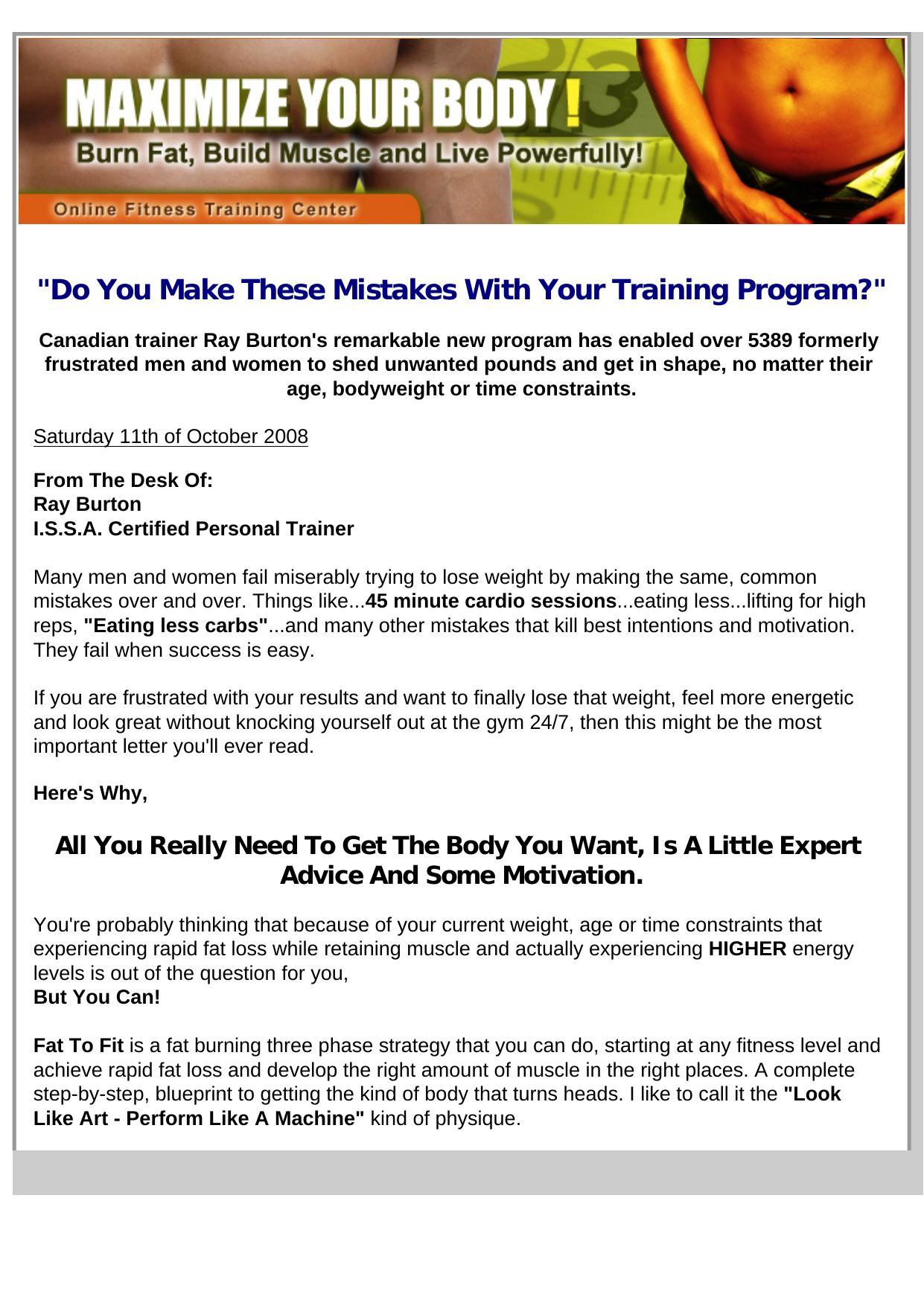 The Fat To Fit Workout Program. by Best of Kuszter's Collection