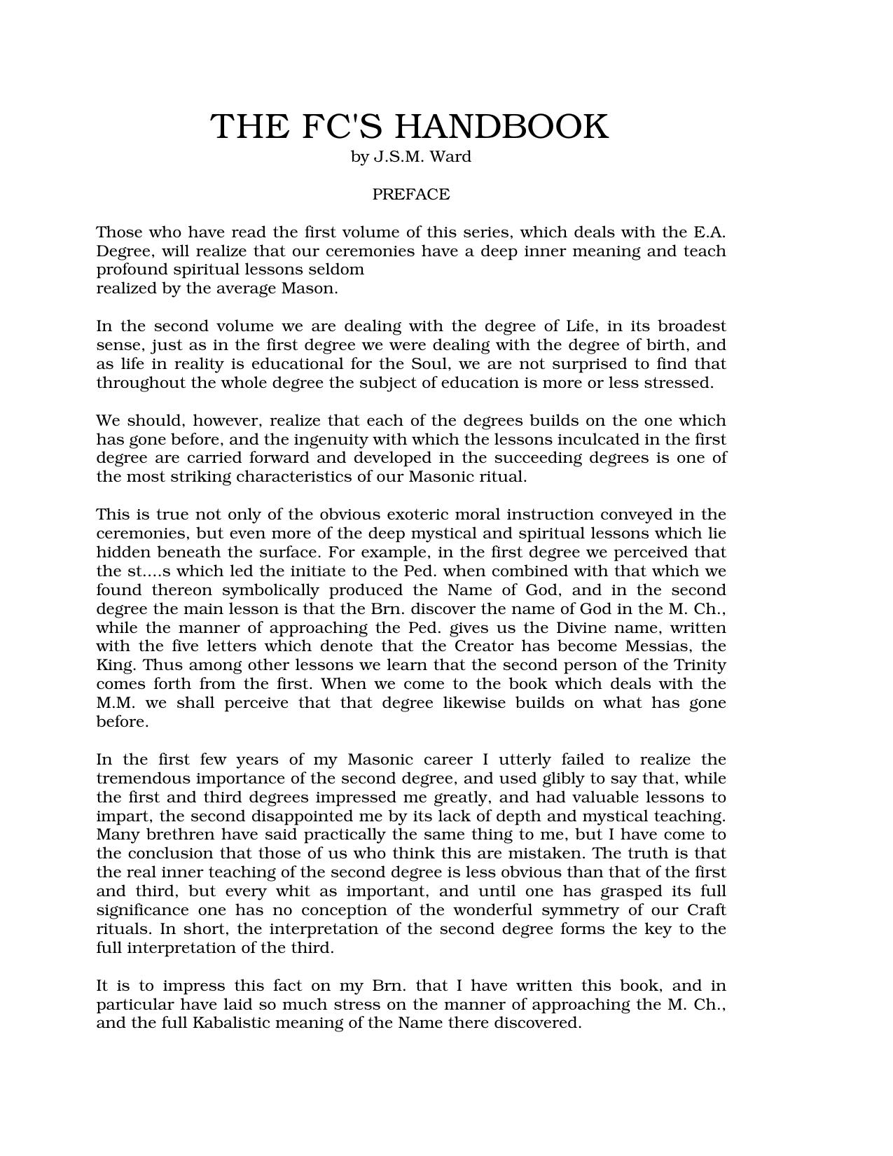 The Fellow Crafts Handbook by Unknown