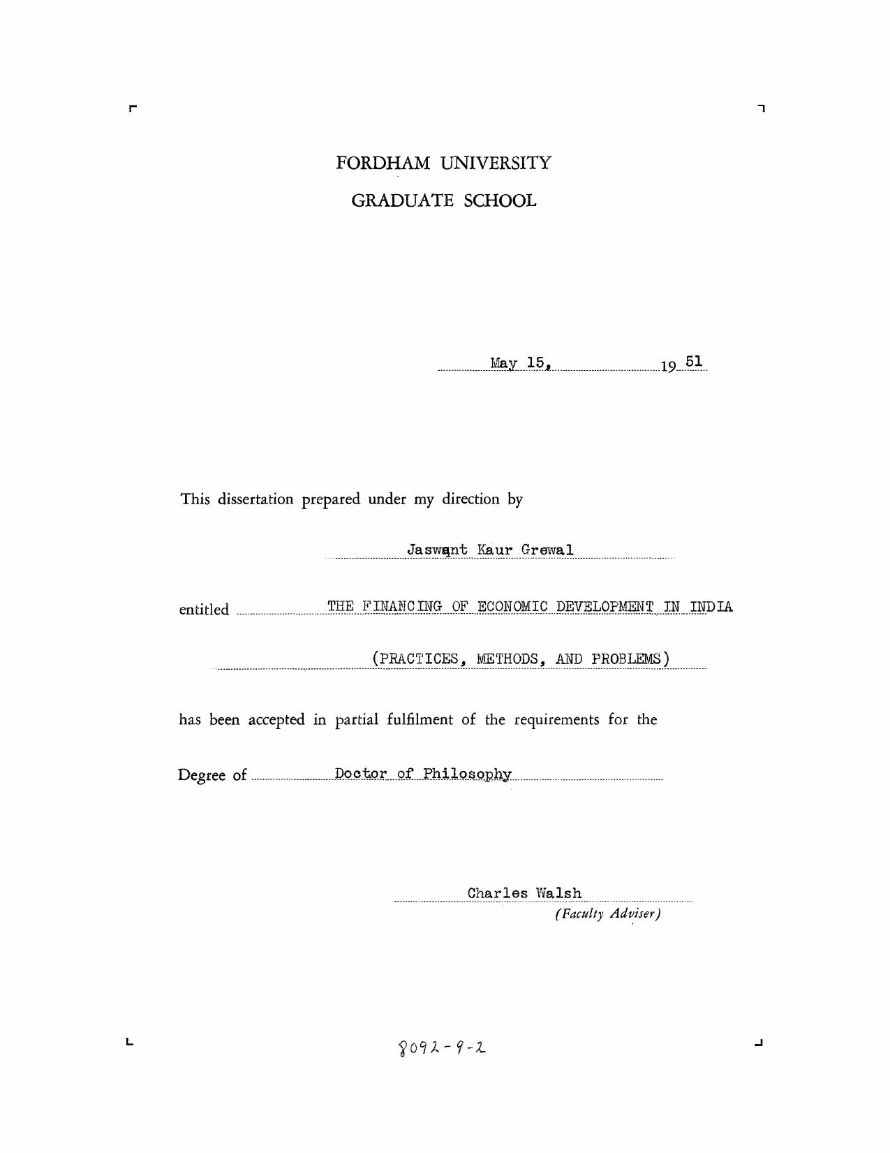 The Fiancing of Economic Development in India (Practices, Methods, and Problems) by Grewal Jaswant Kaur