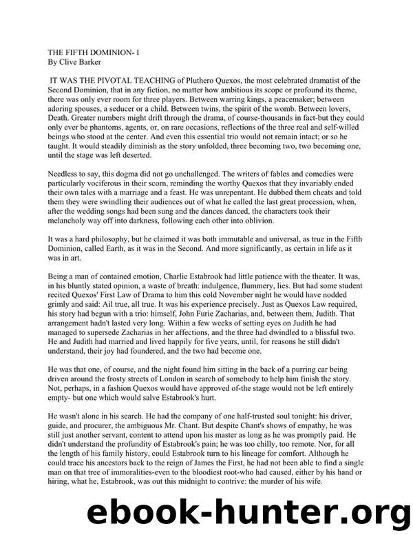 The Fifth Dominion by Clive Barker