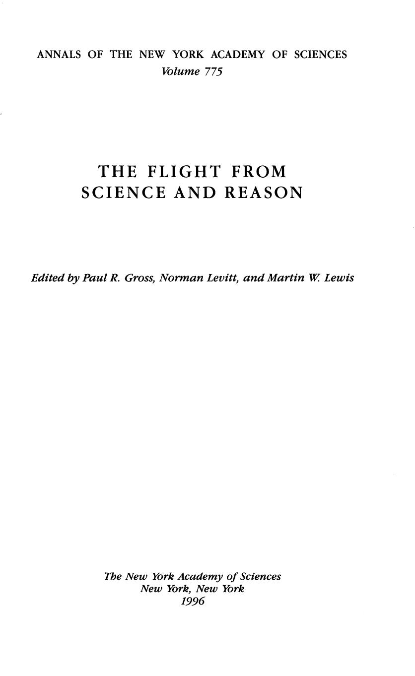 The Flight from Science and Reason (Annals of the New York Academy of Sciences) by Paul R. Gross Norman Levitt Martin W. Lewis