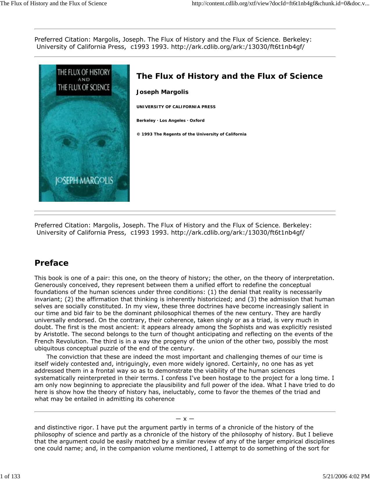 The Flux of History and the Flux of Science by Clark