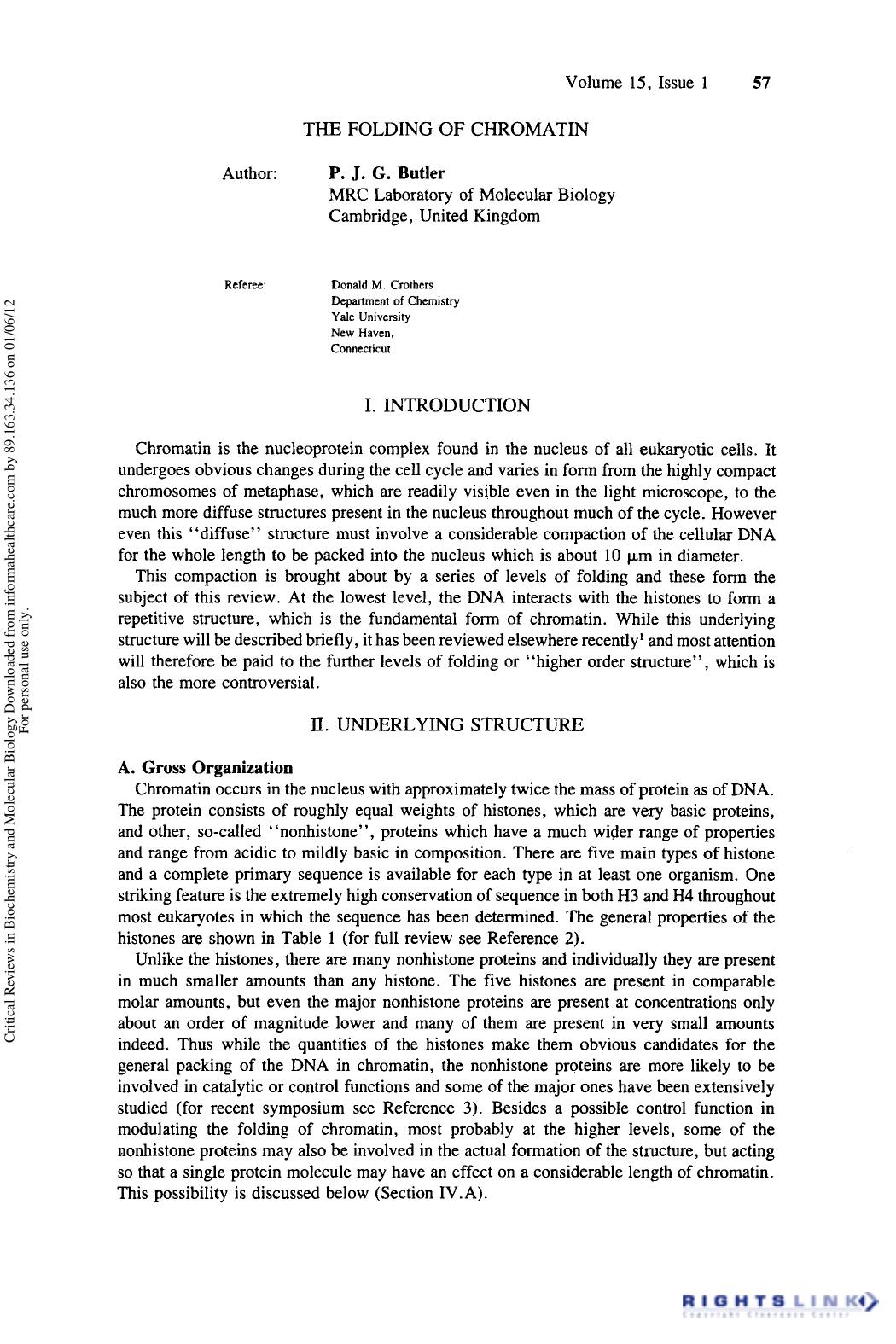 The Folding of Chromati by P. J. G. Butler & Donald M. Crothers