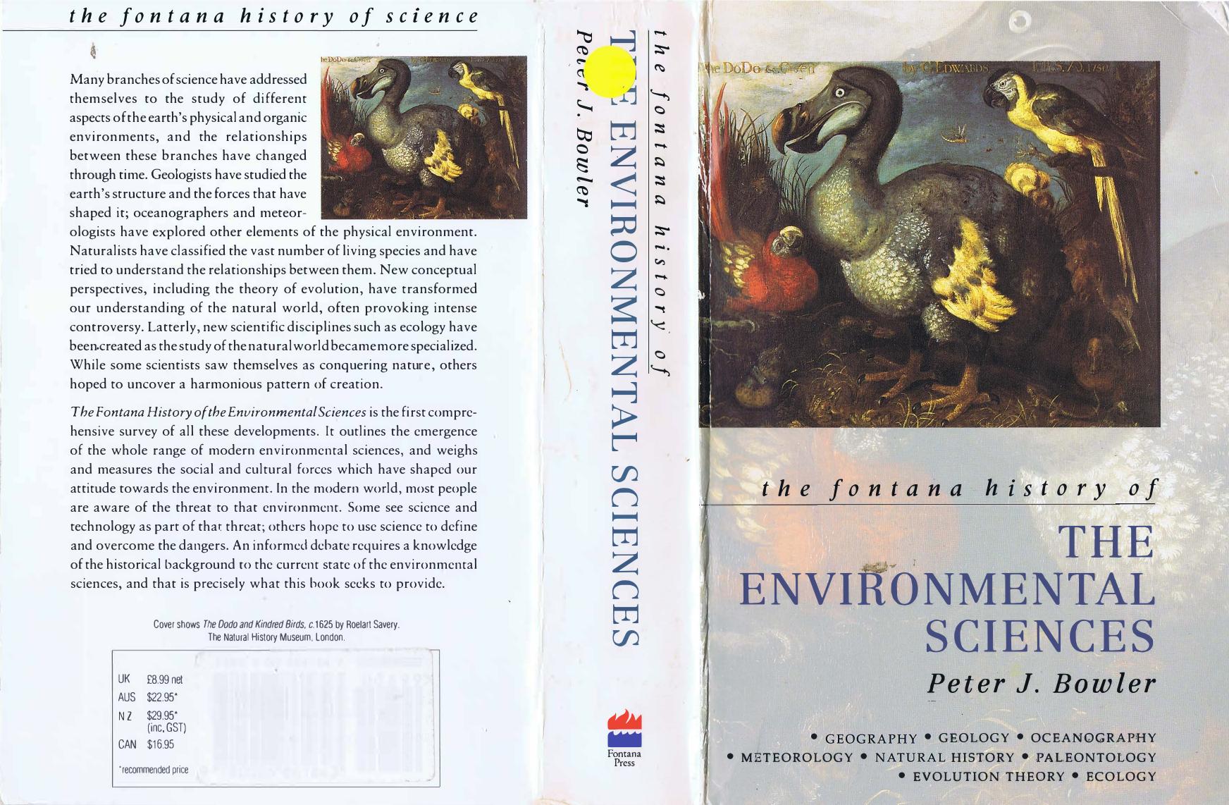 The Fontana History of the Environmental Sciences by Peter Bowler