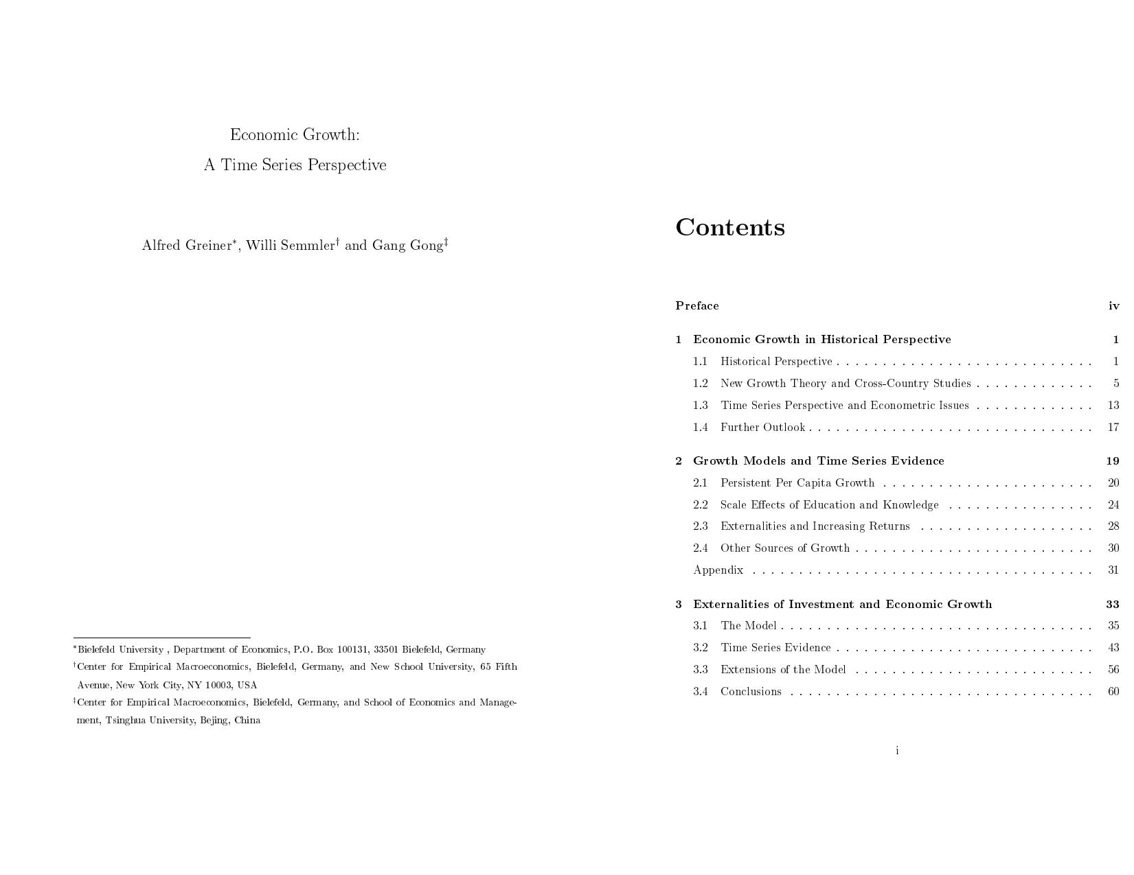 The Forces of Economic Growth : A Time Series Perspective by Alfred Greiner Willi Semmler Gang Gong