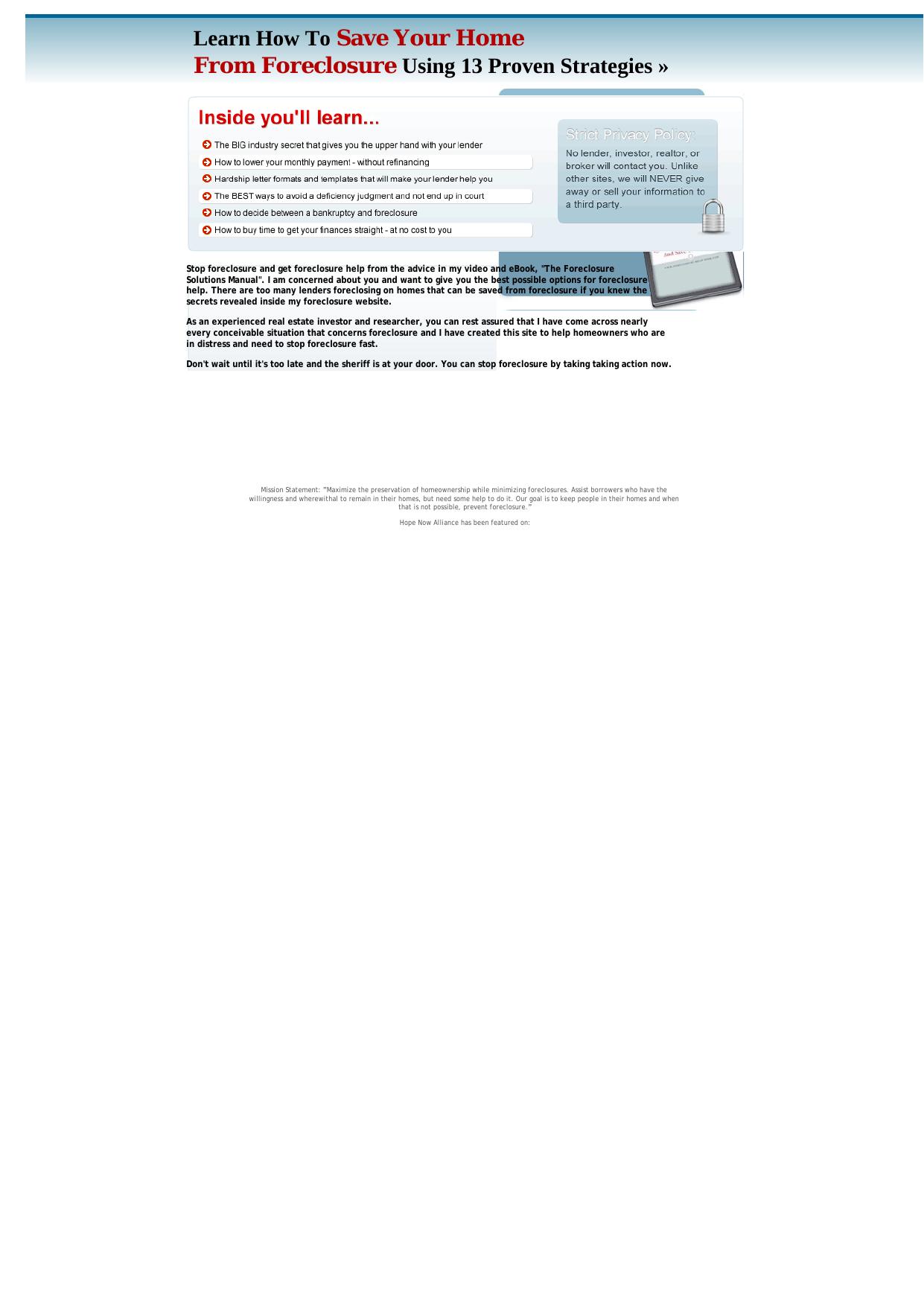 The Foreclosure Solutions Manual- Over 20 Ways To Stop Foreclosure. by Best of Kuszter's Collection