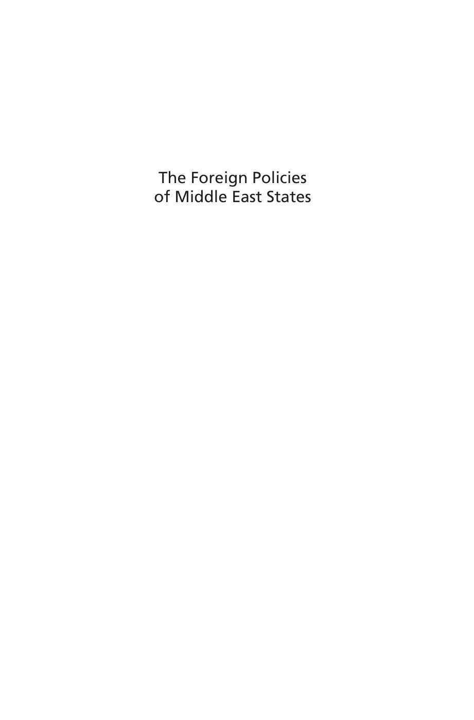The Foreign Policies of Middle East States by Anoushiravan Ehteshami (editor); Raymond A Hinnebusch (editor)