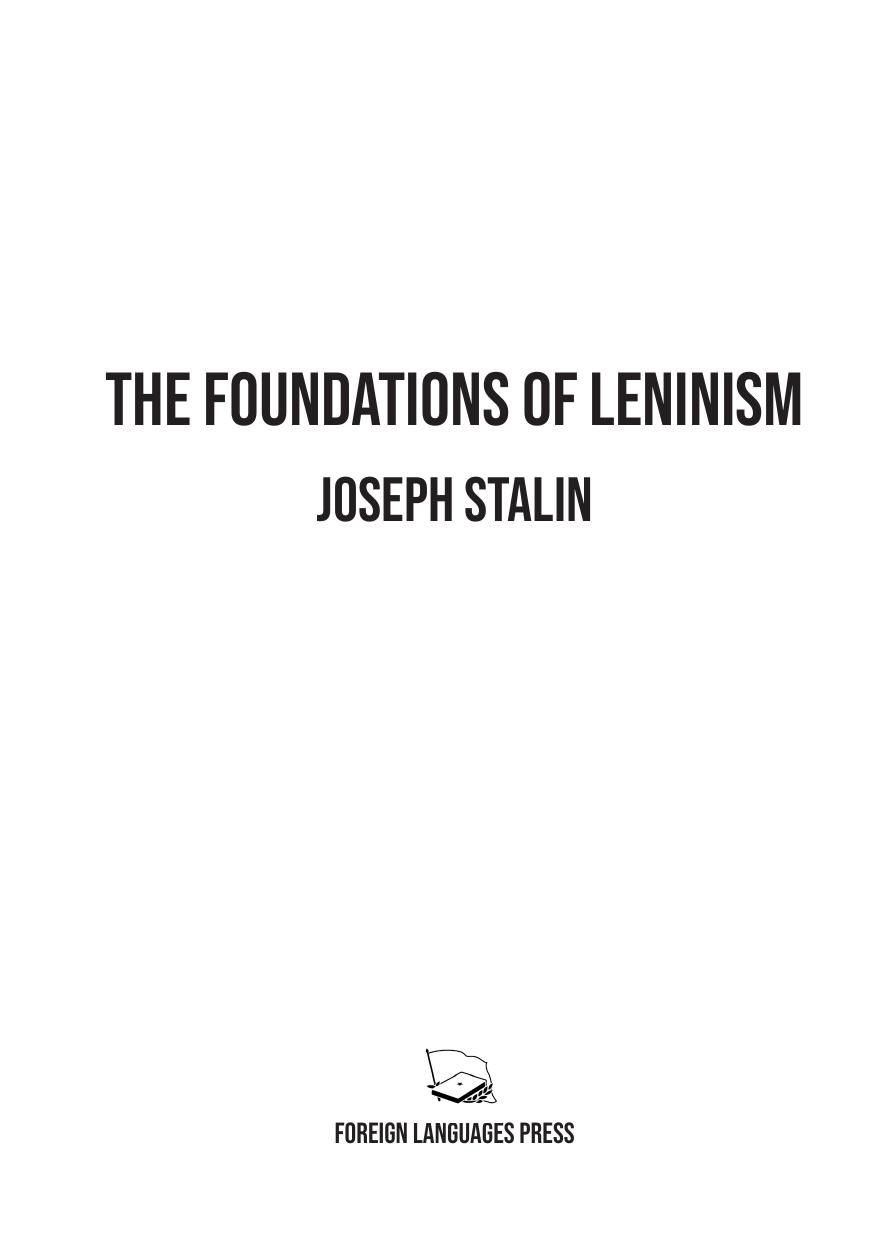 The Foundations of Leninism by Joseph Stalin