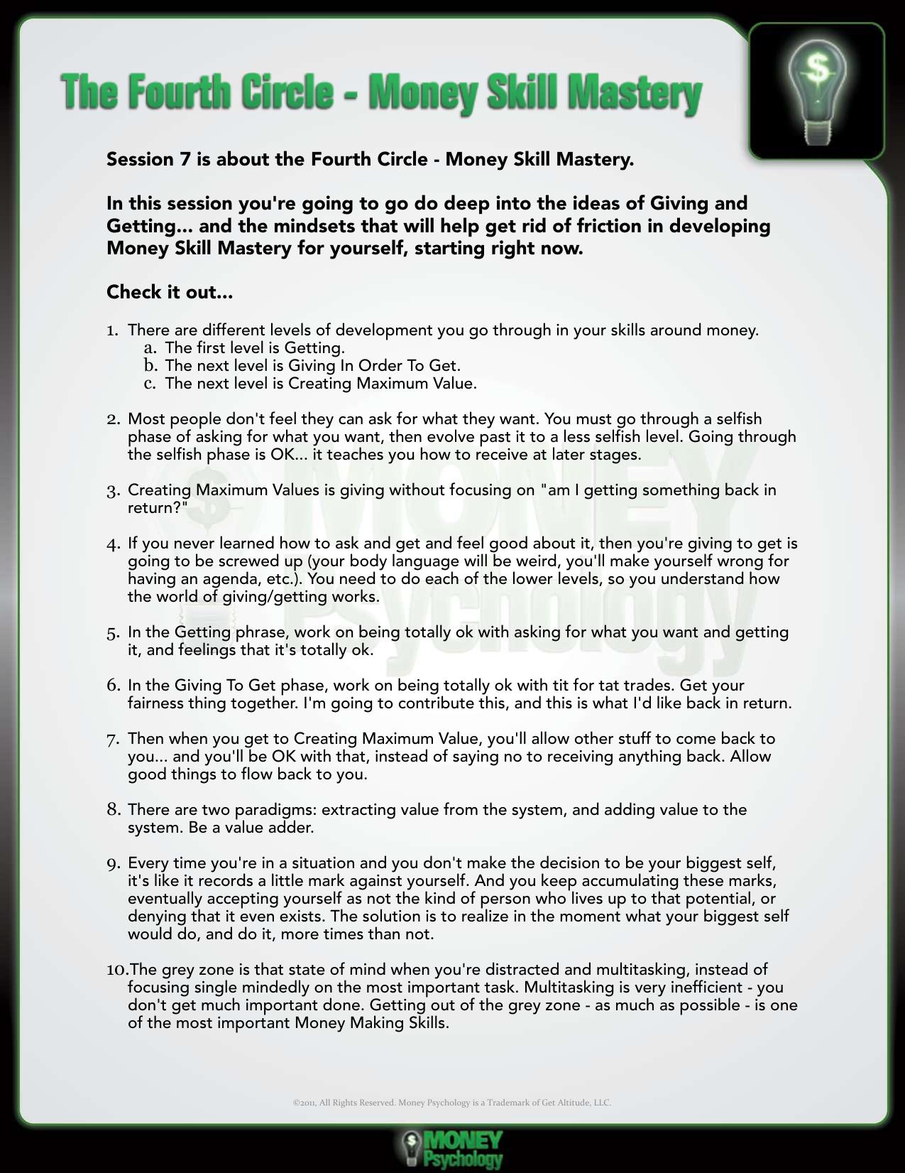 The Fourth Circle - Money Skill Mastery by Eben Pagan