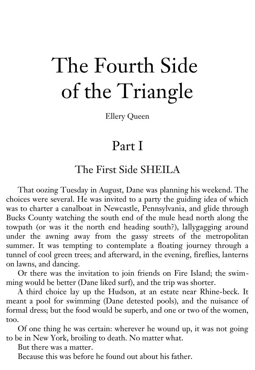 The Fourth Side of the Triangle by Ellery Queen