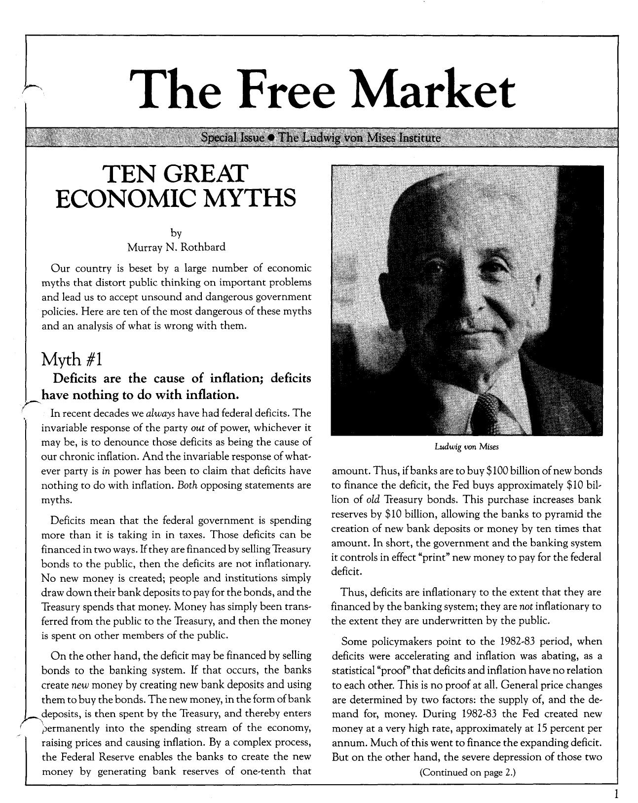 The Free Market - Special Issue by Mises Institute