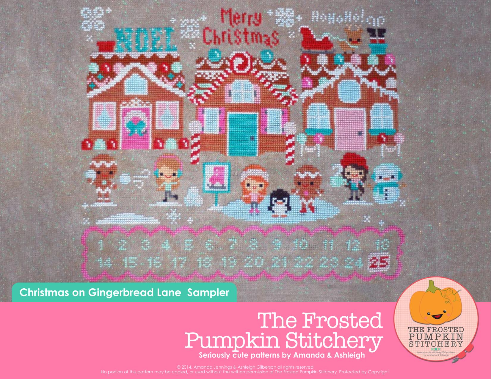 The Frosted Pumpkin Stitchery by Christmas on Gingerbread Lane Sampler