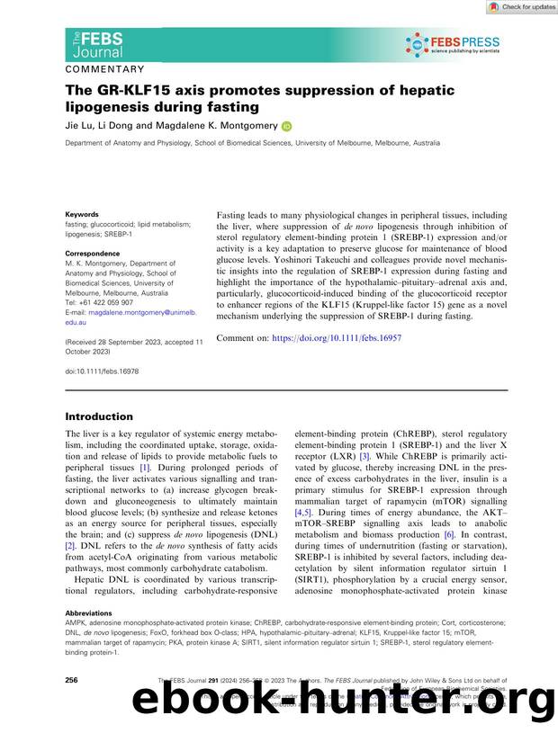 The GRâKLF15 axis promotes suppression of hepatic lipogenesis during fasting by Unknown