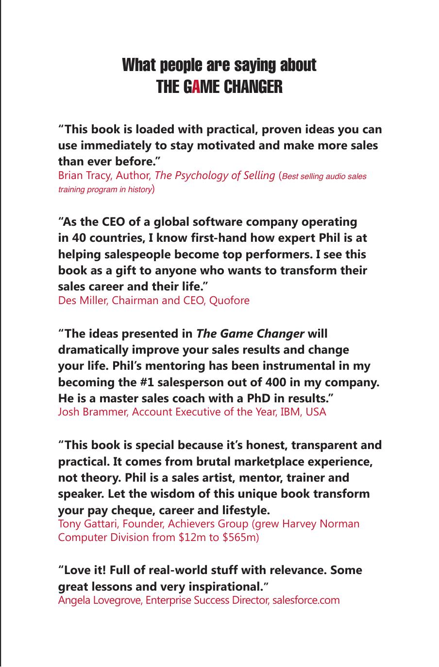 The Game Changer: How To Get The BEST Out Of Your Sales Career And Your Life by Unknow