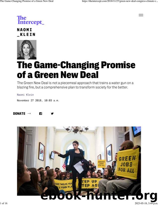 The Game-Changing Promise of a Green New Deal by The Game-Changing Promise of a Green New Deal (2018)