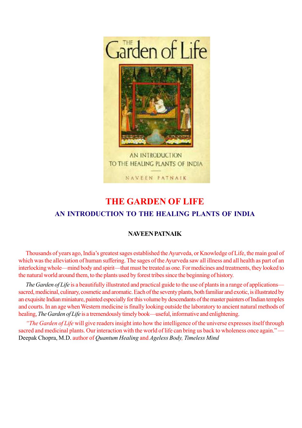 The Garden of Life: An Introduction to the Healing Plants of India by Naveen Patnaik