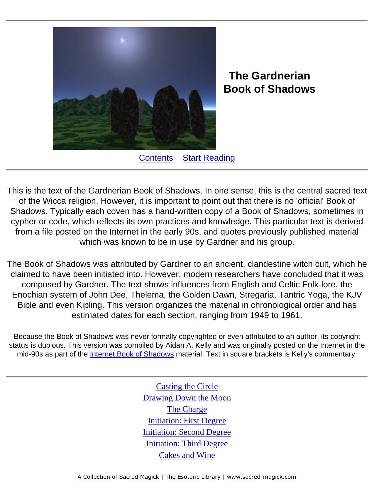 The Gardnerian Book of Shadows by Nikolaos Stergiannis Ph.D. (Mechanical Engineering)